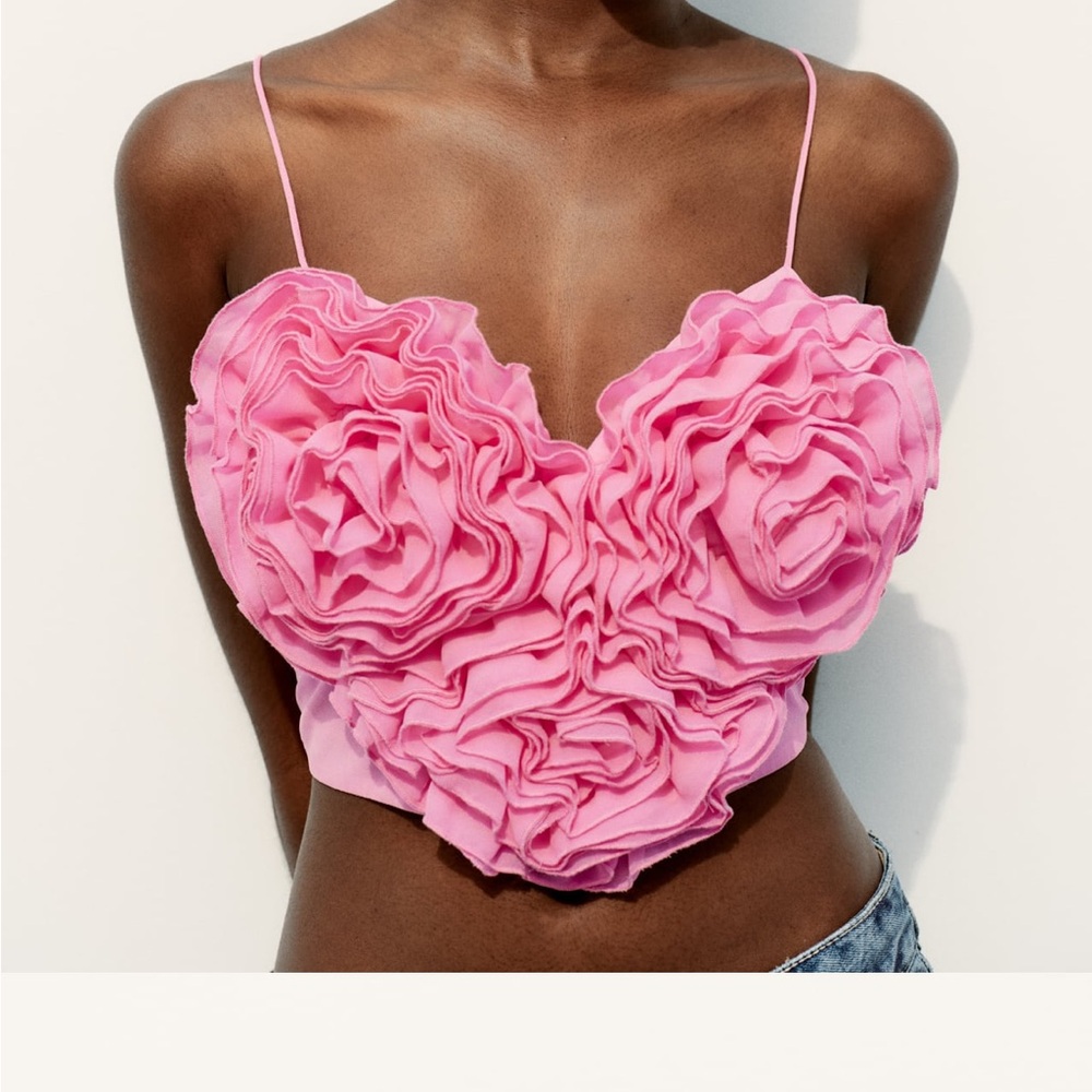 NWT Zara voluminous heart crop top